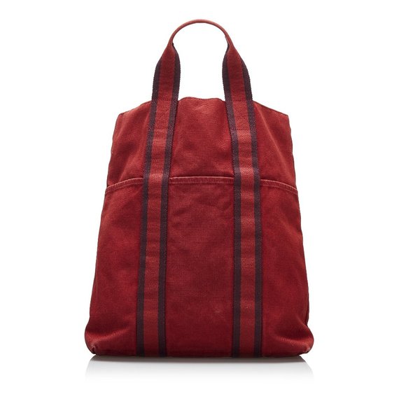 Unisex Pre-Owned Authenticated Hermes Fourre Tout Cabas Canvas Fabric Red Tote